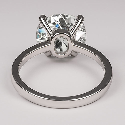 Fede Nuziale In Oro Old Mine Cut Vero Diamanti Tondi 2.50 Carati