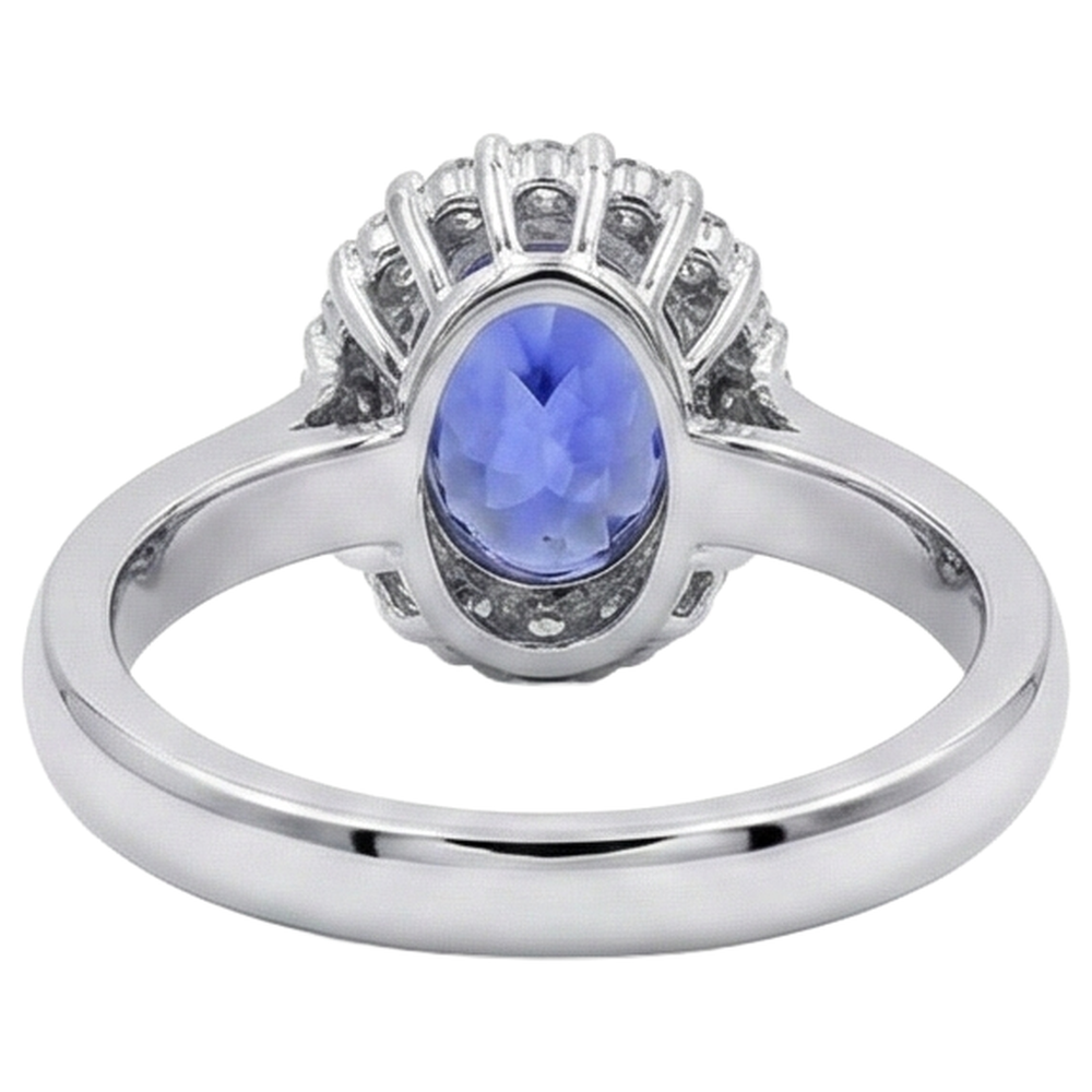 Fedi nuziali in oro 14 carati con tanzanite e diamanti 3.70 carati