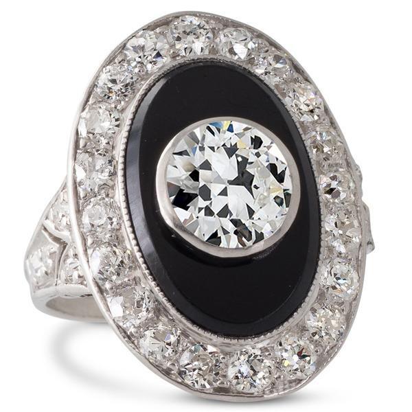 Fedi Nuziali Halo Da Donna, Rotonde, Con Genuino Diamanti A Taglio Antico, In Oro Nero 4 Carati