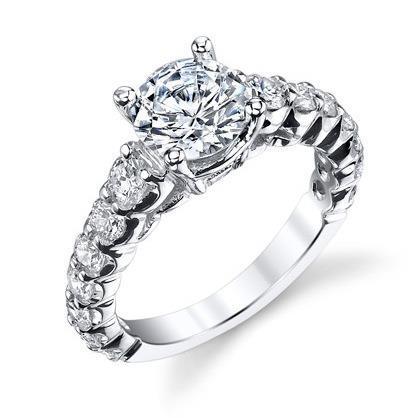 Fidanzamento Con Naturale Diamante In Stile Antico 2,05 Carati Da Donna In Oro Bianco 14K