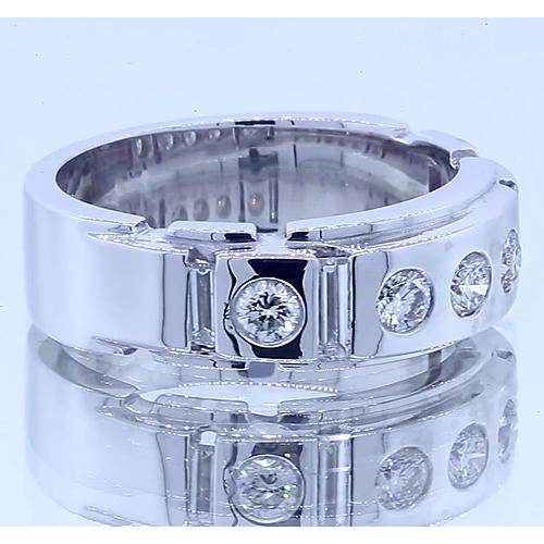 Finitura Satinata Gypsy Anniversary Band Rotonda E Naturale Diamanti Baguette