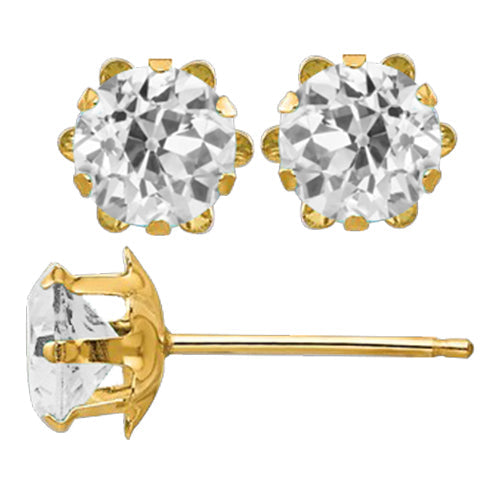 Taglio Old Mine Diamante Fine anello in Oro 14 Carati Giallo – vista principale