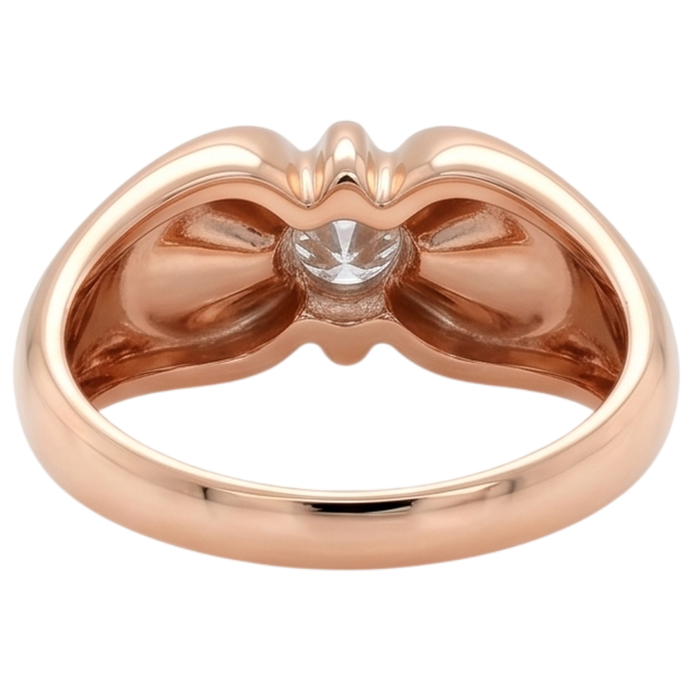 Genuino Anello Di Fidanzamento Con Artiglio Da 1 Carato Incastonato In Oro Giallo 14K