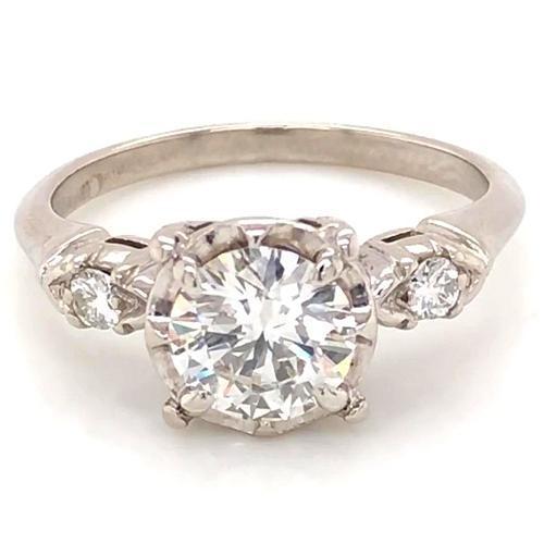 Genuino Anello Di Fidanzamento Con Tre Pietre 2.60 Carati 4 Griffe Con Montatura Per Gioielli Da Donna