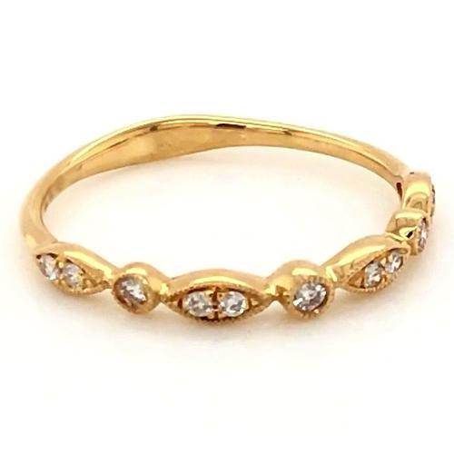 Genuino Anniversario Fede Nuziale 0.50 Carati Pave Setting Fine Jewelry