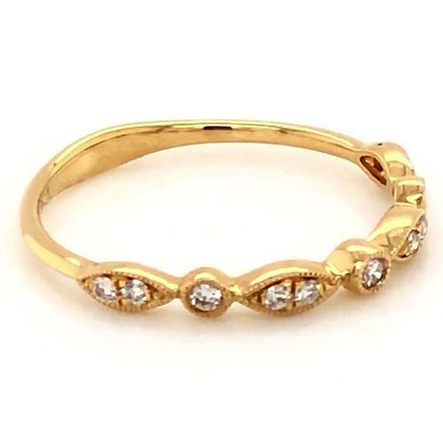 Genuino Anniversario Fede Nuziale 0.50 Carati Pave Setting Fine Jewelry