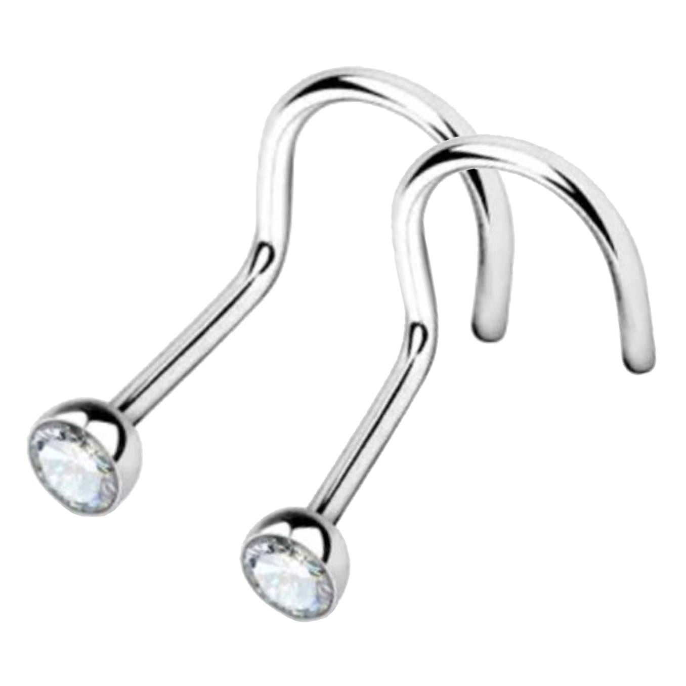 Genuino Diamante Naso Perni Set Sughero Vite Stile