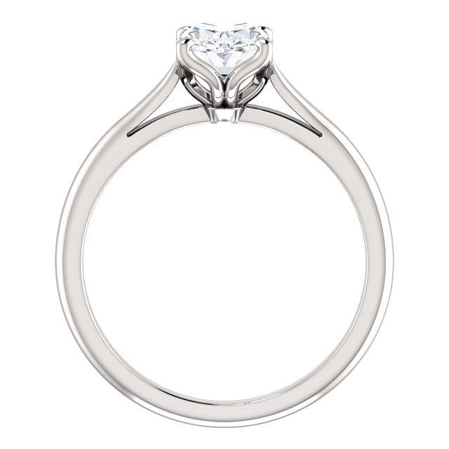 Genuino Solitario Anello Di Fidanzamento Ovale 5 Carati Oro Bianco 14K