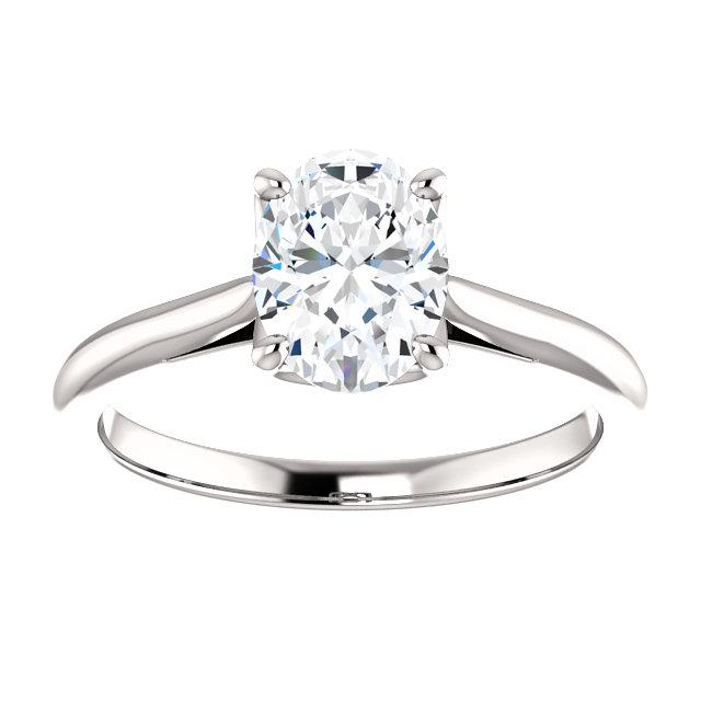 Genuino Solitario Anello Di Fidanzamento Ovale 5 Carati Oro Bianco 14K