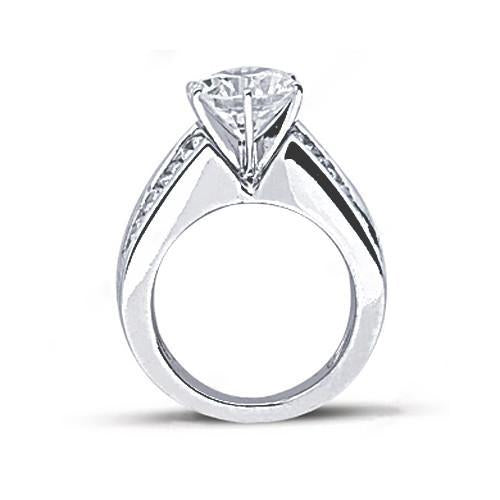 Genuino Anello Di Fidanzamento In Oro Bianco 4.25 Ct. Nuovi Gioielli Di Alta Qualità Novità