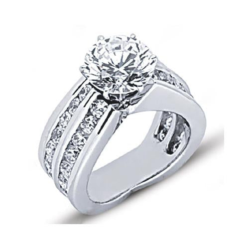 Genuino Anello Di Fidanzamento In Oro Bianco 4.25 Ct. Nuovi Gioielli Di Alta Qualità Novità