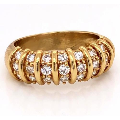 Gioielleria Da Donna In Oro Giallo Con Naturale Diamanti Stile Vintage 2 Carati A Fascia Con Diamanti