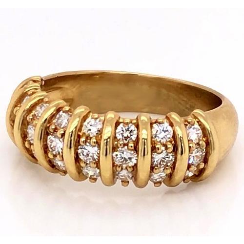 Gioielleria Da Donna In Oro Giallo Con Naturale Diamanti Stile Vintage 2 Carati A Fascia Con Diamanti