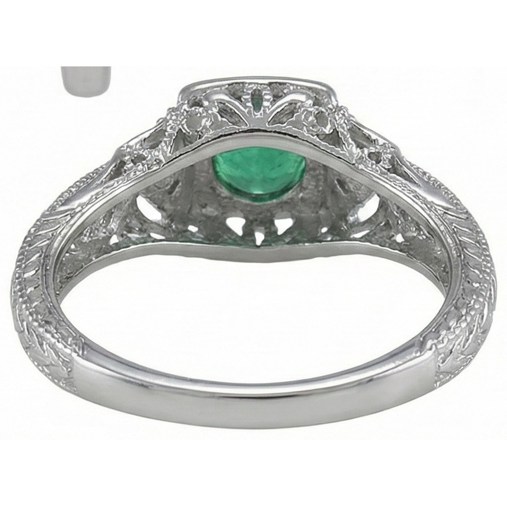 Gioielli Art Nouveau Nuovo anello con diamante verde smeraldo a taglio rotondo da 6 ct