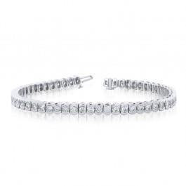 Gioielli In Oro Con Bracciale Da Tennis Con Naturale Diamanti Rotondi Da 7.50 Carati