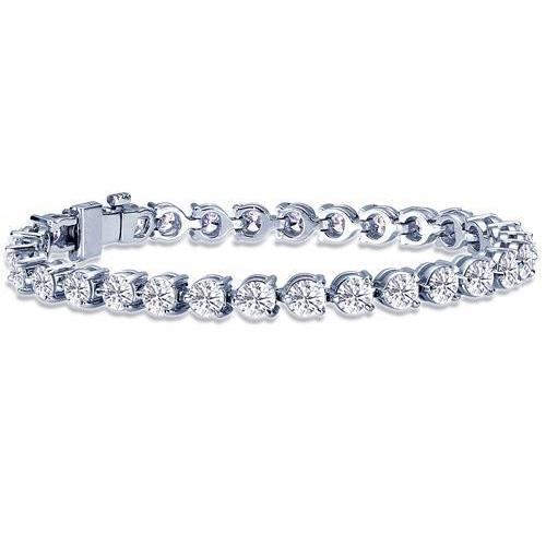 Gioielli In Oro Con Bracciale Da Tennis Con Naturale Diamanti Rotondi Incastonati Da 10.50 Carati