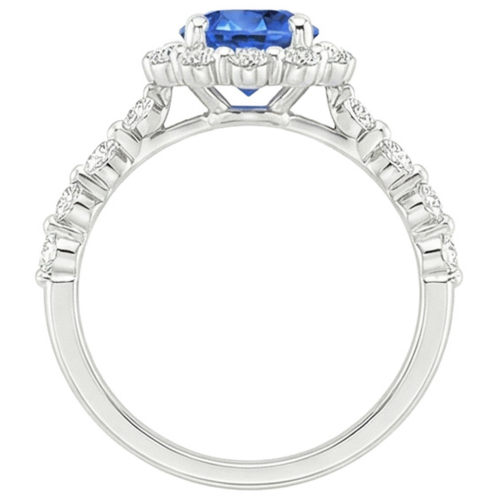 vero round diamante 3carati anello su bianco