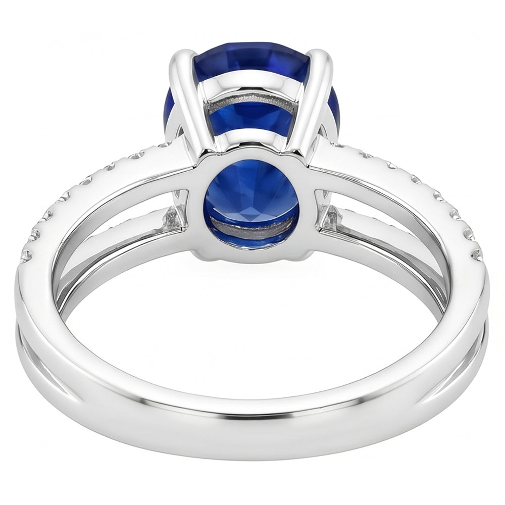 Gioielli da donna con diamanti blu zaffiro doppio gambo accenti 4 carati
