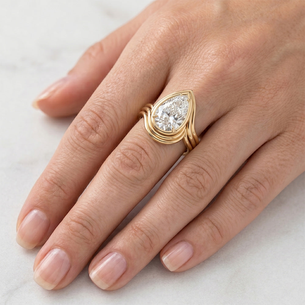 Goccia Brillante Anello Monopietra – 2,50 carati in Oro Giallo