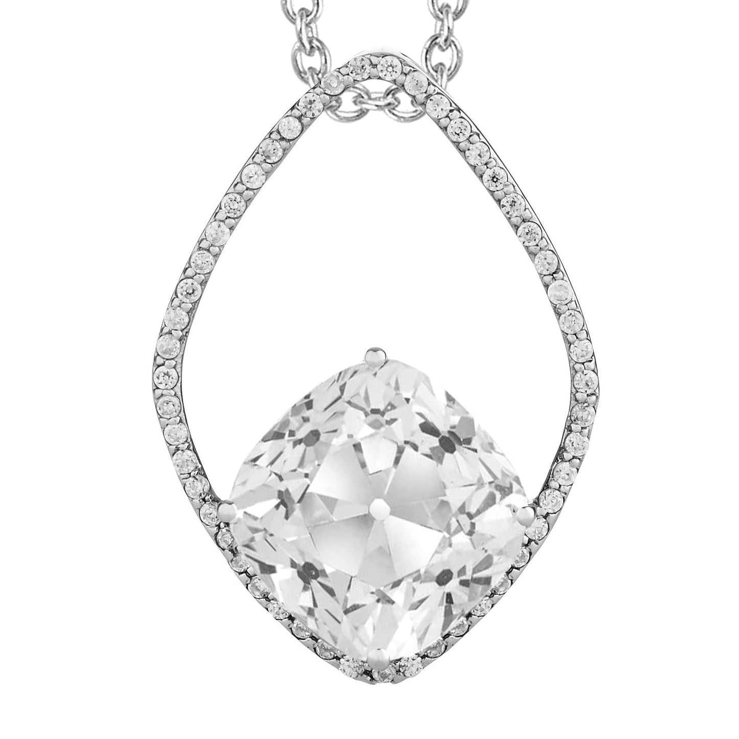 Taglio Cushion Diamante anello in Oro Bianco 14K – vista principale