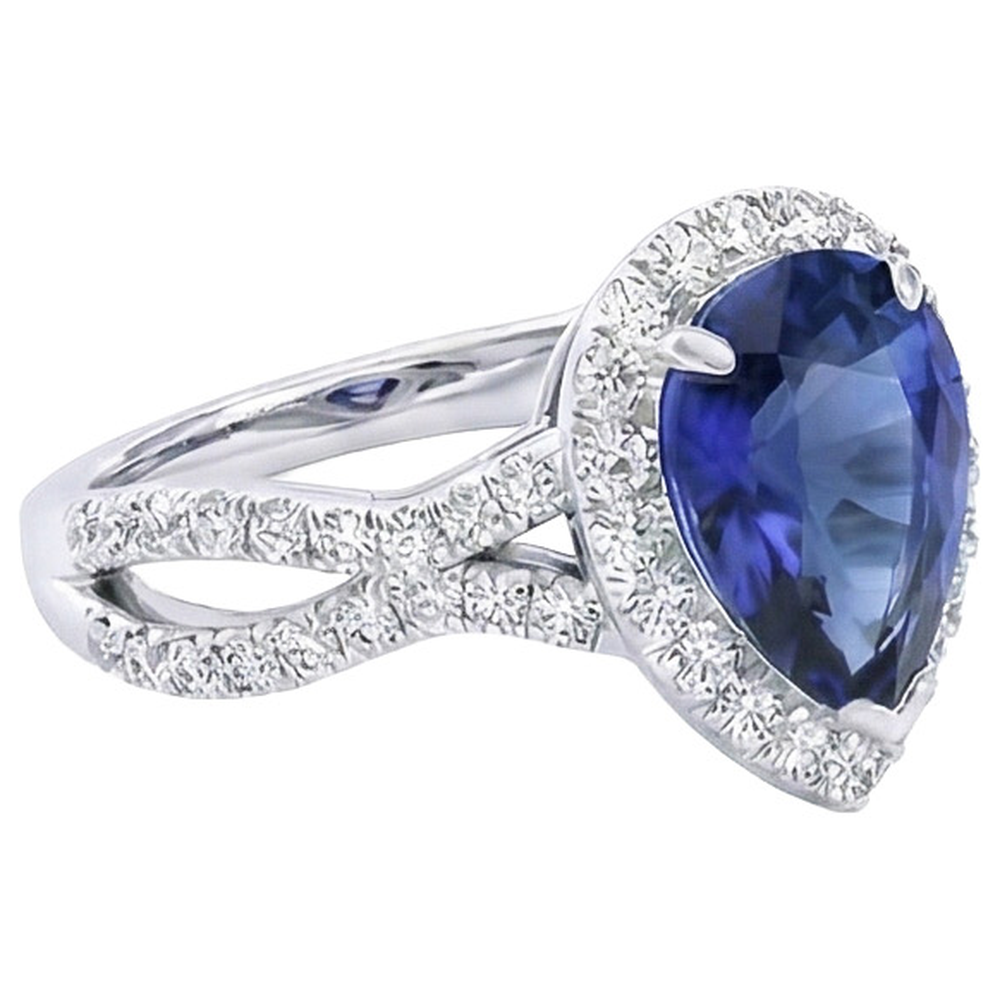 vero round diamante 6.50carati anello vista di profilo