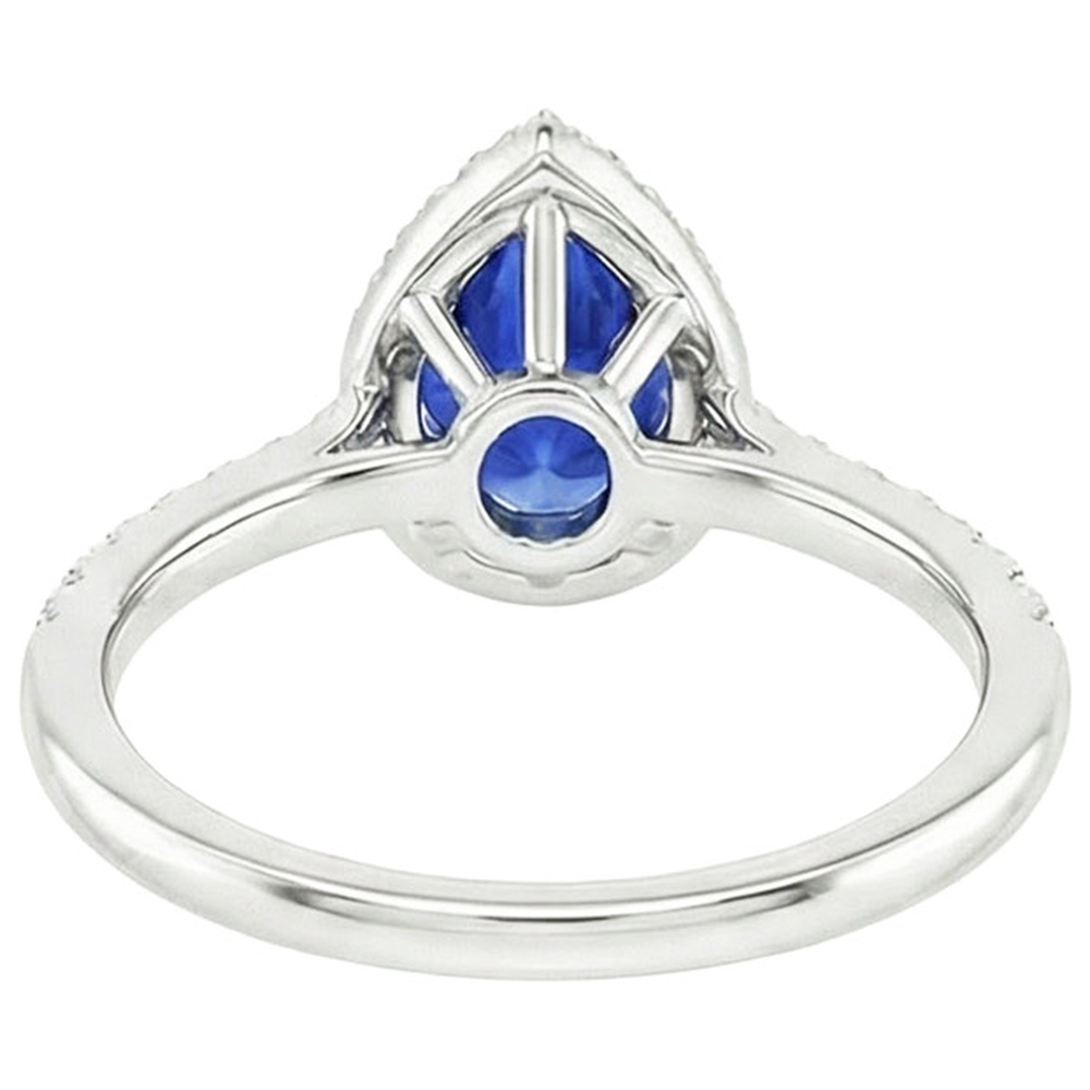 vero pear diamante 3.50carati anello angolo laterale