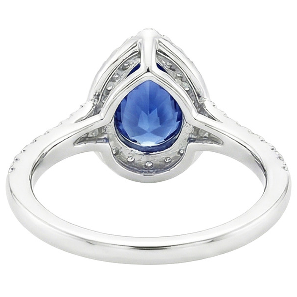 vero pear diamante 5.25carati anello vista dall'alto