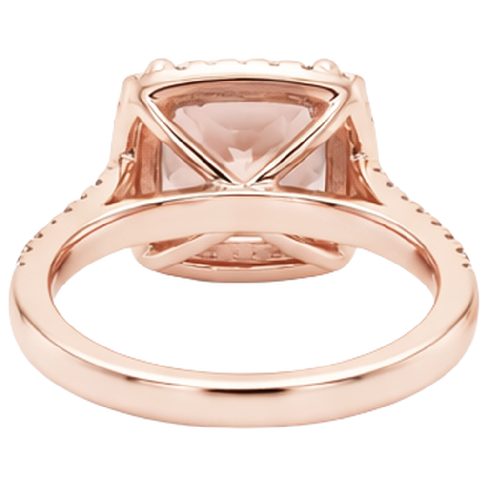 vero round morganite 12.75carati anello su bianco