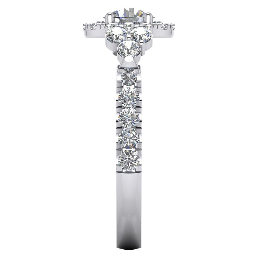 Halo Naturale Diamante Anello Di Fidanzamento Per Donna