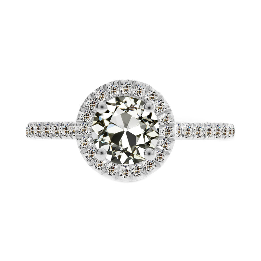 Diamante Fine Anello di Fidanzamento Halo 2 carati Oro Bianco 14K – vista principale