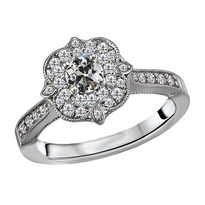 Sofisticato Diamante Fine Anello Halo 1 carati – vista principale
