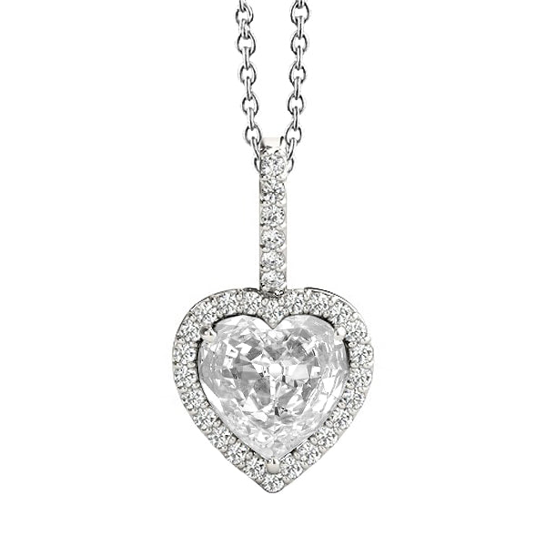 Diamante Pendente 2 carati Oro Bianco 14K – vista principale