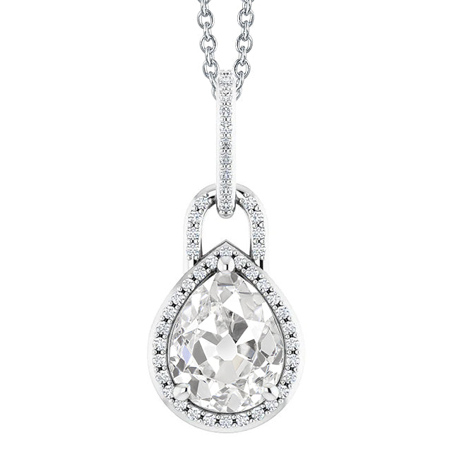 Diamante Pendente 3,50 carati Oro Bianco 14K – vista principale