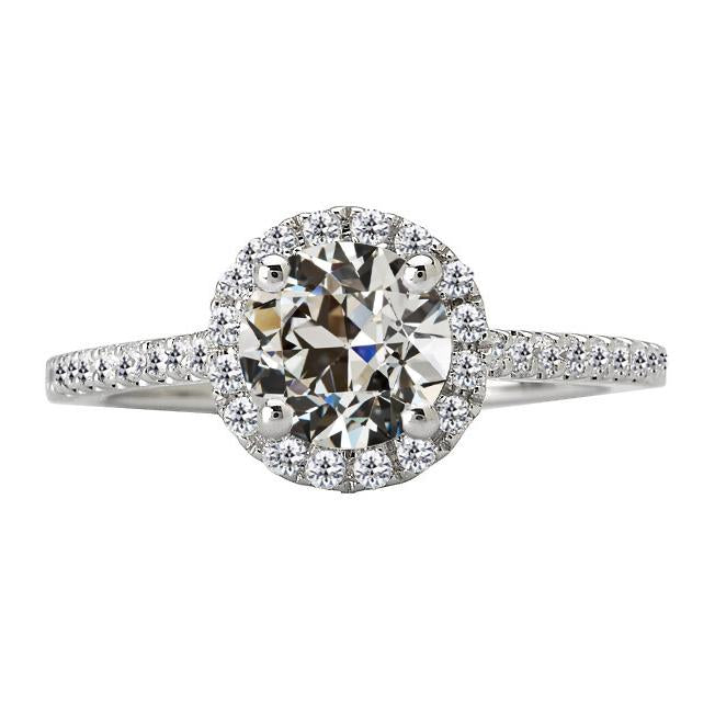 Halo Il Giro Old Mine Cut Genuino Diamante Ring Gioielli Da Donna 5 Carati