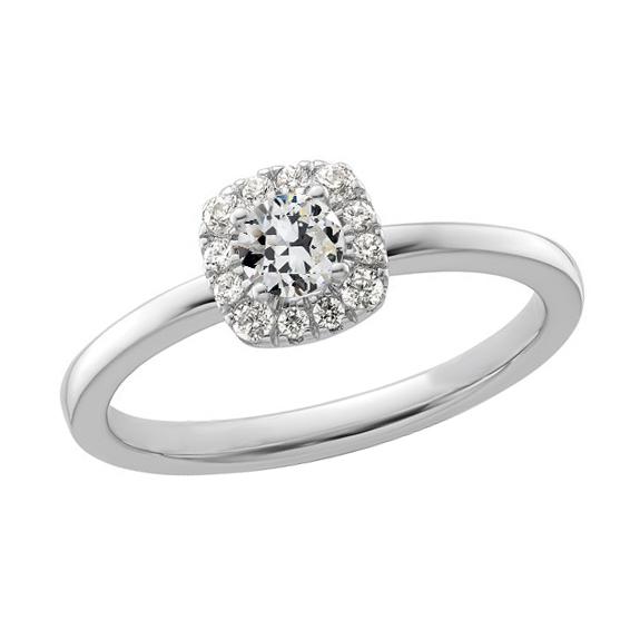 Halo Il Giro Vecchio Minatore Naturale Diamante Ring 14K Gioielli In Oro 2,25 Carati