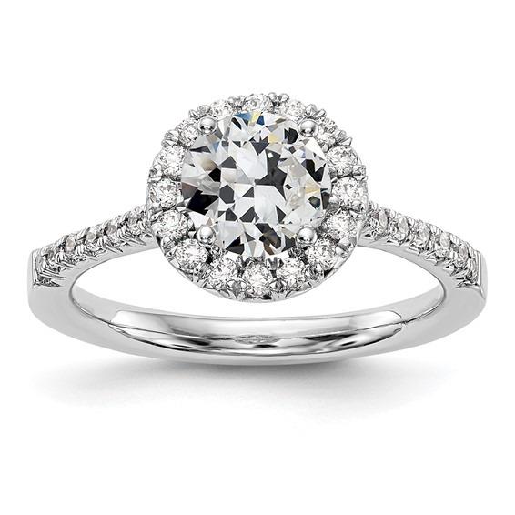 Halo Il Giro Vecchio Minatore Naturale Diamante Ring Con Gioielli Accenti 3 Carati