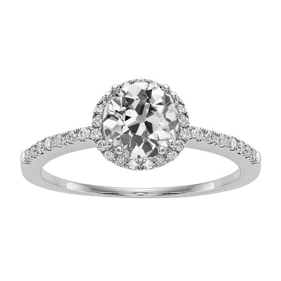Halo Il Giro Vecchio Minatore Vero Diamante Ring Da Donna Con Accenti 4 Carati