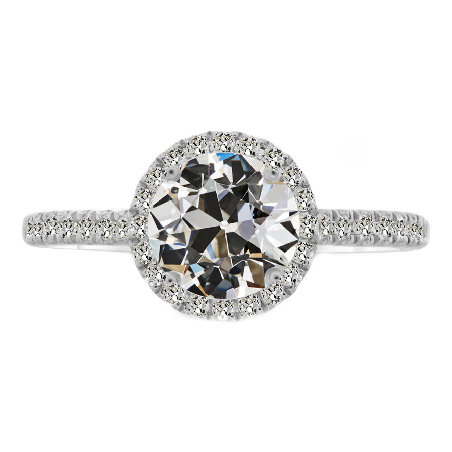 Diamante Anello Halo 2,50 carati Oro Bianco 14K – vista principale