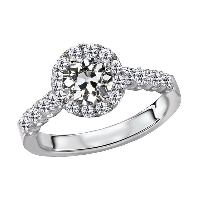 Halo Ring Il Giro Vecchio Minatore Naturale Diamante 6 Carati Gioielli Da Donna
