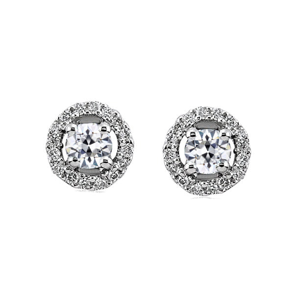 Diamante Orecchini a Lobo 1-carati Oro Bianco 14K – vista principale
