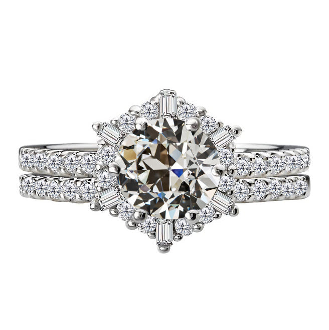 Anello di Fidanzamento Oro Bianco 14K con Diamante Fine – vista principale