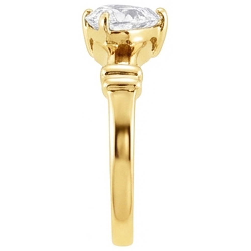 Diamante Fine Solitario di Fidanzamento 4,50 carati Oro 14 Carati Giallo – vista profilo