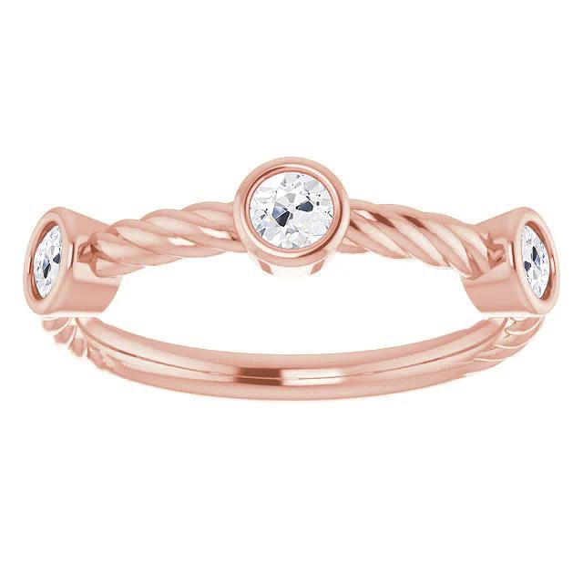 Il Giro Vecchio Minatore Genuino Diamante Half Eternity Band Lunetta Stile Corda 3 Carati