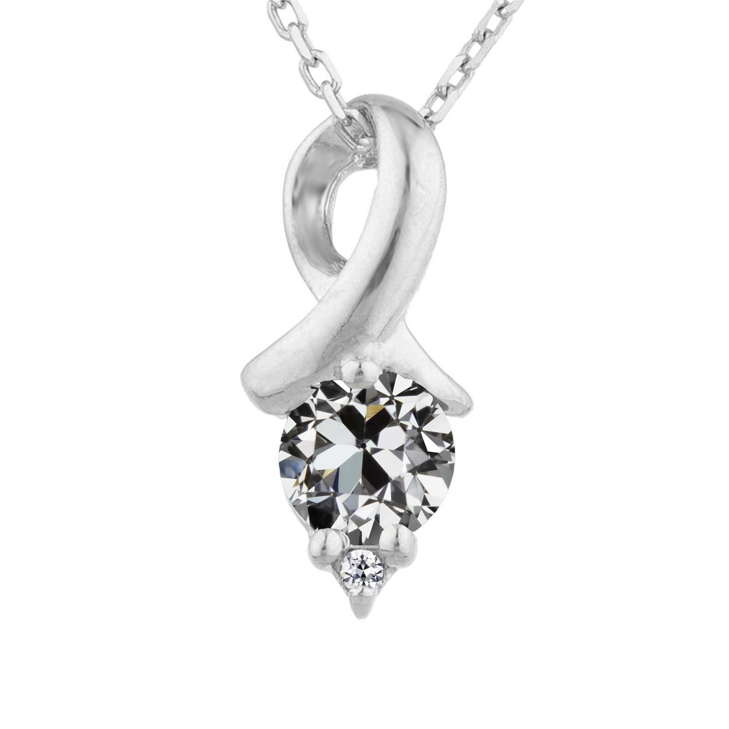 Diamante Pendente 2-carati Oro Bianco 14K – vista principale