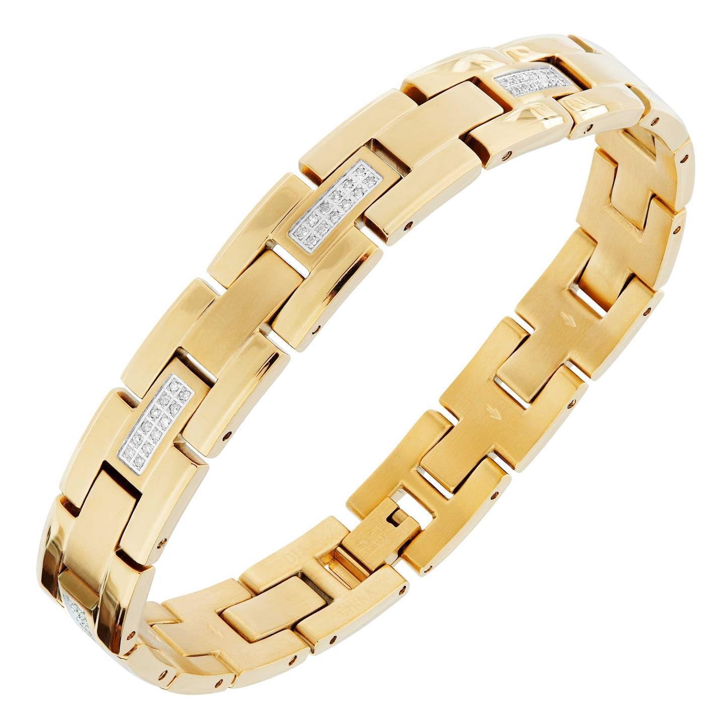 Link Bracciale Uomo Splendido Piccolo 1.80 Carati Vero Diamanti YG 14K