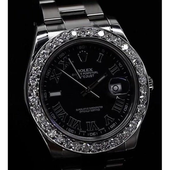 Lunetta personalizzata con diamanti Datejust Orologio Rolex Bracciale