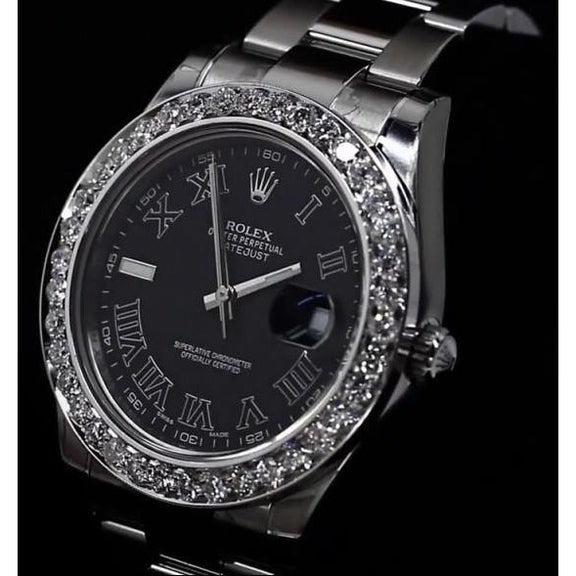 Lunetta personalizzata con diamanti Datejust Orologio Rolex Bracciale