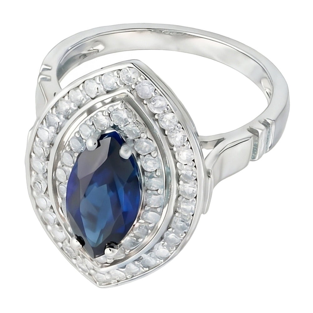 vero marquise diamante 1.50carati anello vista di profilo