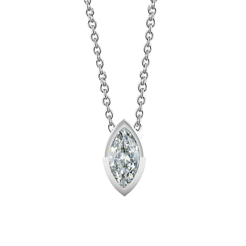 Diamante Pendente a Goccia 1,50-carati Oro Bianco 14K – vista principale