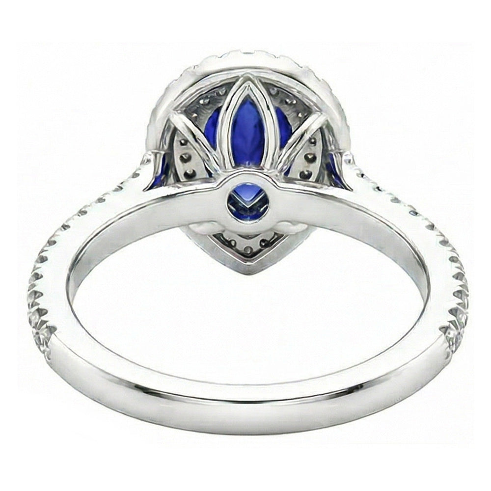 Zaffiro Blu Reale Anello con Gemma – vista profilo